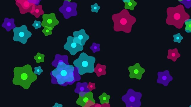 seamless abstract visual background featuring bioluminescent cellular world with a vivid cyberpunk color aesthetic. Ideal for VJ loops, video editing, presentations, technological overlays, motion gra