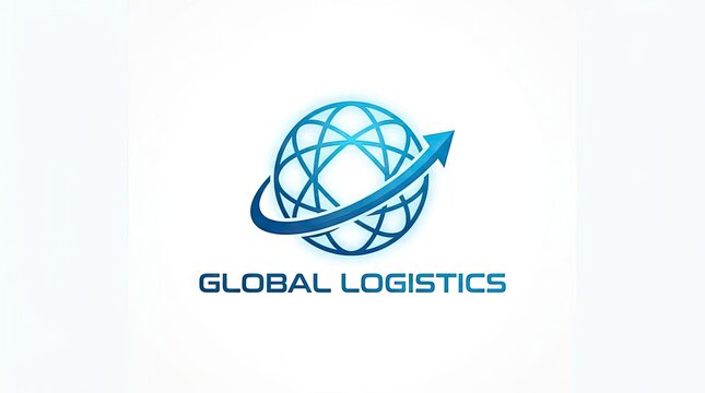 Global logistics world globe arrow logo.