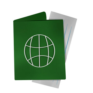 Passport and ticket isolated on white