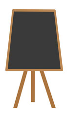 Wooden easel with dark blank blackboard display for menu notice presentation graphic element © Ahmad