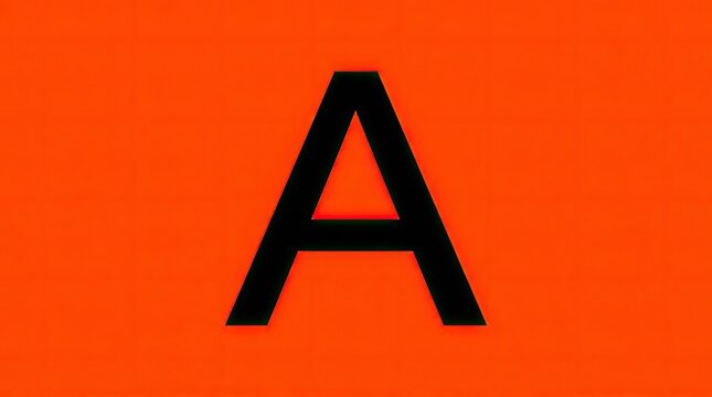 Bold black letter A on orange background.