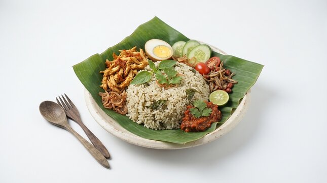 Indonesian Coconut Rice with Shredded Chicken