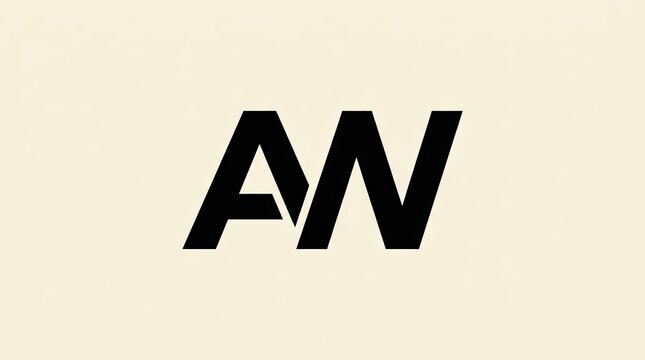 Bold italic AN letters logo on cream background.