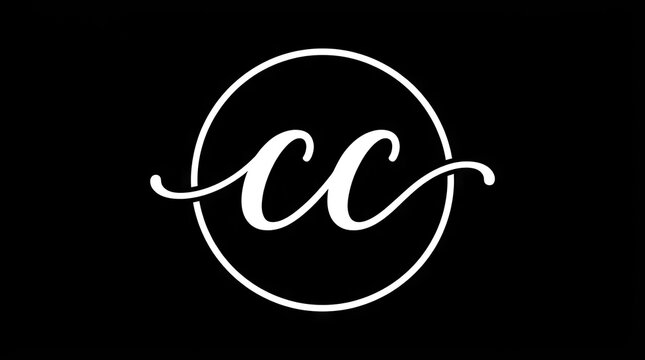 White script CC monogram in circle frame.
