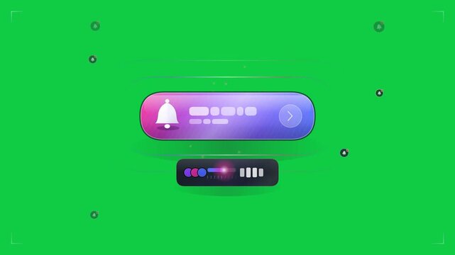Animated Social Media Notification Bell Overlay Green Screen
