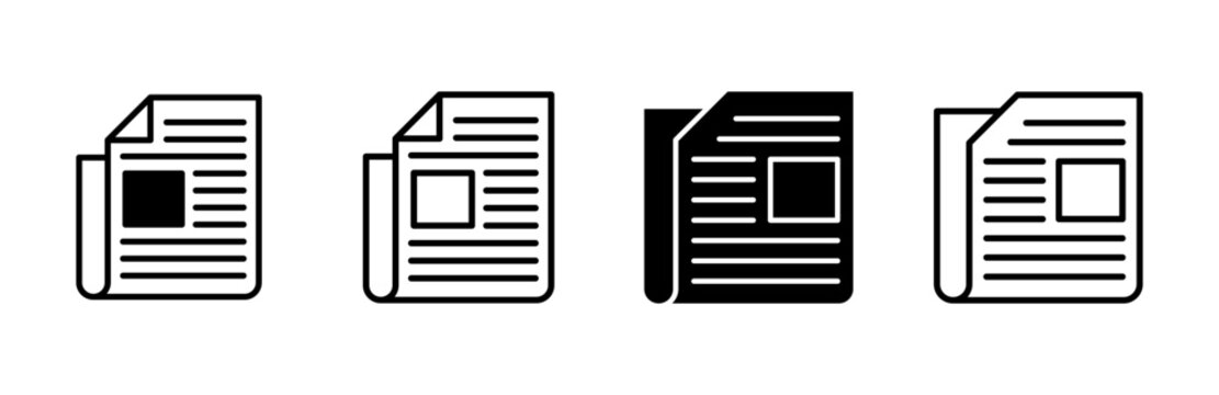 Newspaper icon set. news paper vector sign
