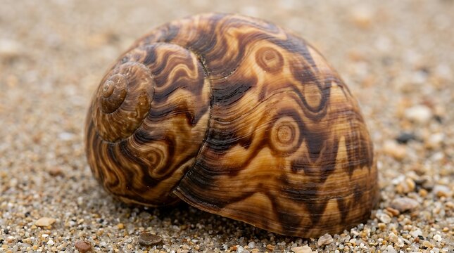 Detailed view of a marine mollusk skeleton displaying natural warm brown and amber swirls for organic concept visuals seashell shell marine ocean sea texture brown gold amber organic eco branding