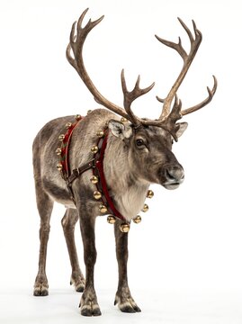 Majestic Reindeer Decorated for Christmas with Bells