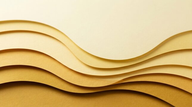 Abstract layered paper waves in warm earthy tones and soft gradient lighting