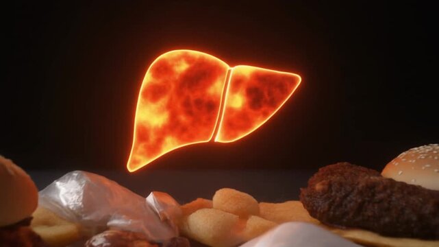 Fatty liver disease caused by unhealthy junk food and sugar
