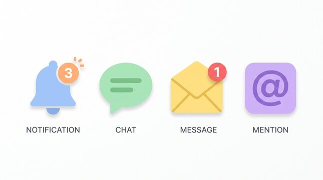 vector icon set of notifications