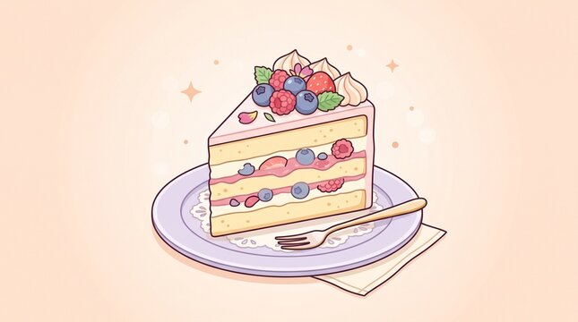 slice of cake illustration