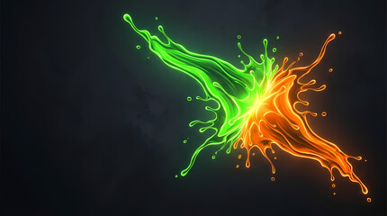 Obraz premium Liquid abstract splash background dark neon colorful design art