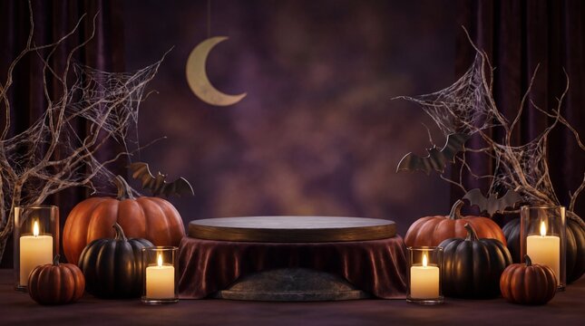 Halloween product podium scene