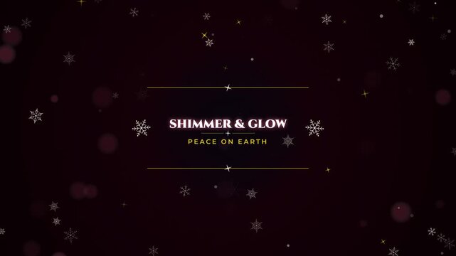 Christmas greeting card with gold snowflakes and elegant text