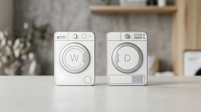 Modern Washers and Dryers in Laundry Room