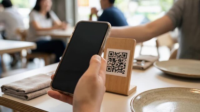 Instant Payment with NFC Smartphone and QR Code at Cafe