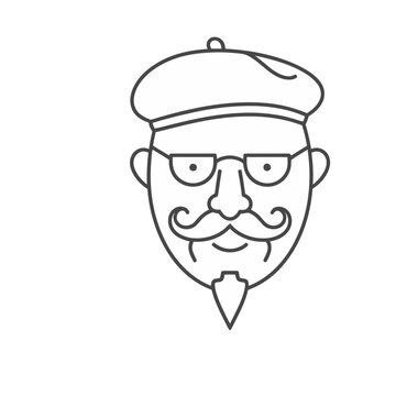 Man with beret and mustache icon