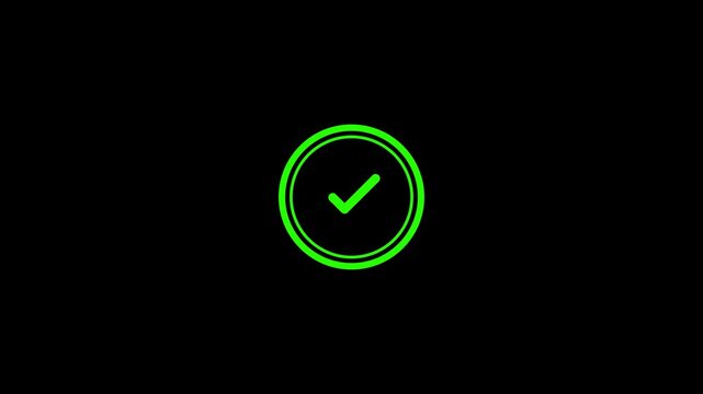 Modern Neumorphic Dual Ring Soft Aura Glow Breathing Energy Pulse Emerald Verified Checkmark Animation 6 Seconds Loop on Alpha Channel 4K