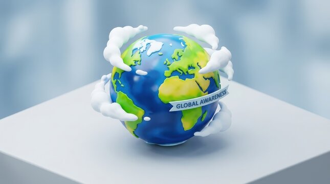 Global Awareness Concept Earth with Clouds