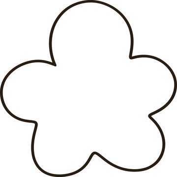 Cute flower outline hand drawn digital illustration minimalist white blossom cartoon for decoration