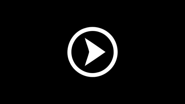 Animated circular play button with subtle pulsing and fade effect on a clean black background
