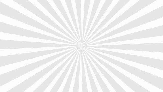 Sunburst pattern radiating from the center features alternating black and white triangular segments. White sunburst rays rotating background animation.Black and white radial sunburst pattern.