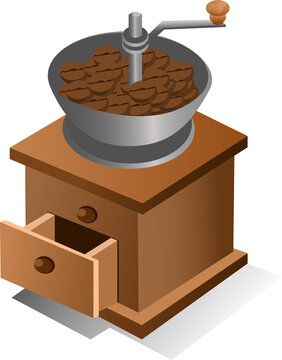 Isometric Illustration Coffee Equipment and Brewing Elements