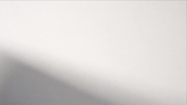 Abstract cinematic minimal timelapse background with soft gray shadow gradient sweeping across clean white surface and pale wall, creating calm atmospheric negative space, gentle tonal contrast