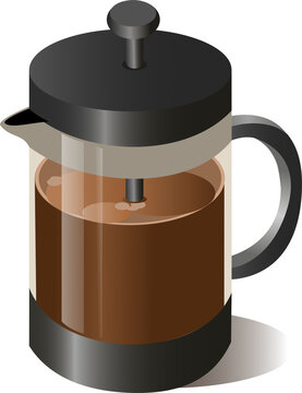 Isometric Illustration Coffee Equipment and Brewing Elements
