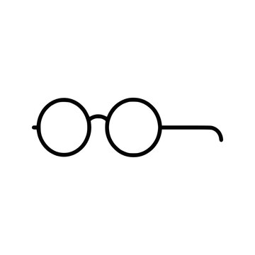 Isolated round eyeglasses on transparent background