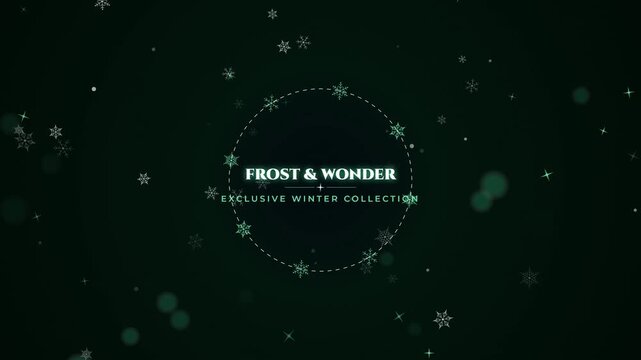 Winter snowflake logo reveal with elegant motion graphics