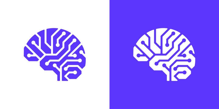 logo design brain and tech, design vector icon idea