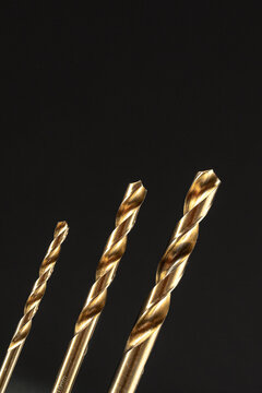 A Close up look of  golden shining drill bits