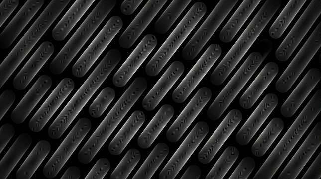 Abstract background with diagonal rows of textured rounded rectangular shapes creating a rhythmic pattern of tire tread marks in shades of grey and black