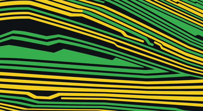 Abstract Green Yellow Lines Background