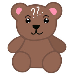 Fototapeta premium Cute kawaii teddy bear emoji . vector illustration
