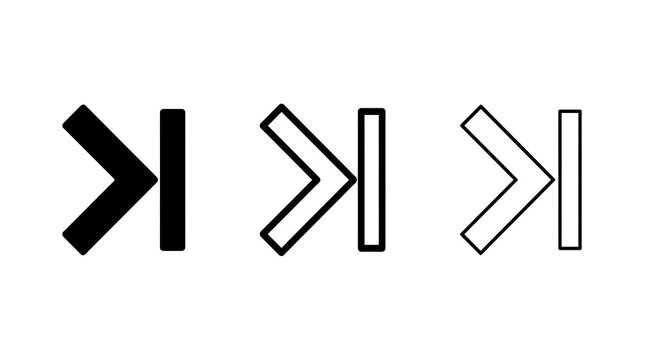 Skip to end media player icons isolated on transparent background