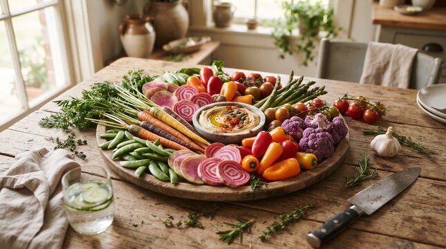 World Day of Sobriety and the Fight Against Alcoholism - Colorful vegetable platter  