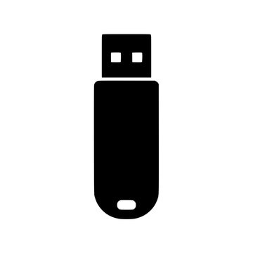 usb drive icon flat outline in black