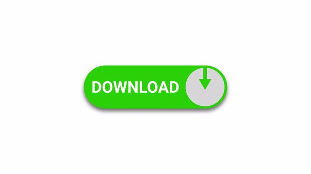 Download button icon sign animation on transparent background, download button with arrow sign animated with alpha channel.