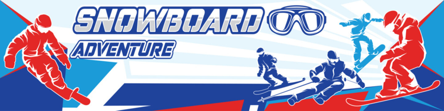 SNOWBOARD Sports Background Vector. International Sports Day Illustration. Graphic Design for the decoration of gift certificates, banners, and flyer