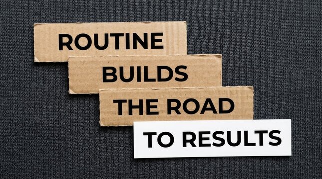 Cardboard strips with motivational words arranged to form a clear and encouraging message for daily success