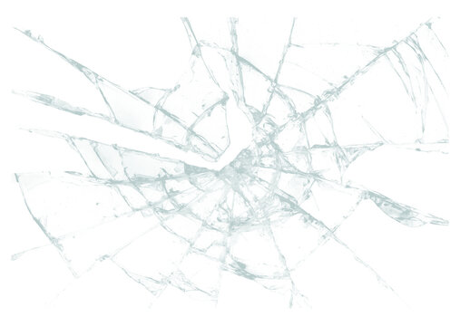 Isolated realistic shattered glass texture with transparent background for design projects transparent background