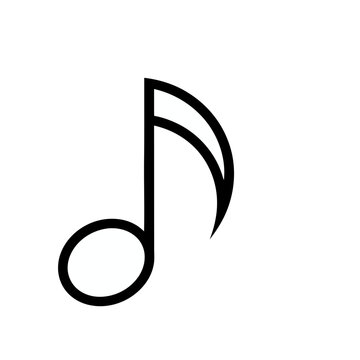 Black musical note on white background