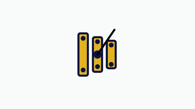 Line icon of vertical equalizer bars resembling a small toy xylophone representing sound frequency levels audio mixing and music production tools