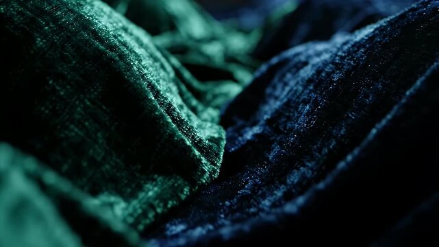 Abstract dark velvet fabric surfaces with muted colors