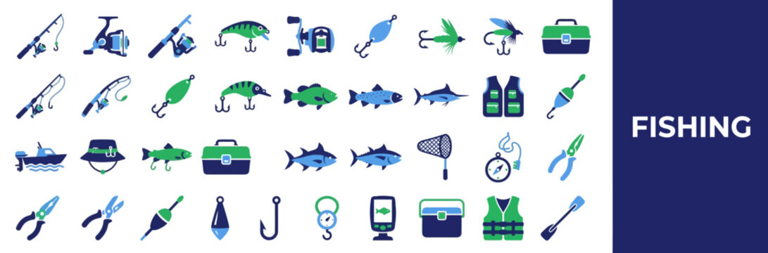 Fishing Equipment and Catch Icons