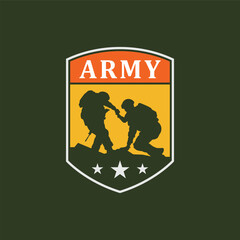 Naklejka premium Military Army Soldier Logo Vector Design