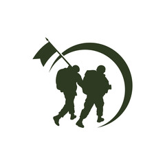 Naklejka premium Military Army Soldier Logo Vector Design